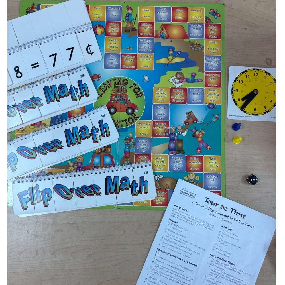 Hand on Math Board Game for Teaching Telling Time with Analog Clock Grades 2-5